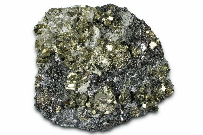 Gleaming Pyrite Crystals with Sphalerite, Galena & Quartz - Peru #369809
